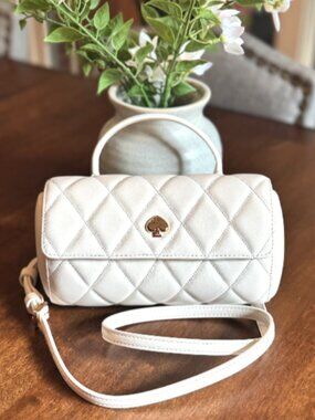 Kate Spade Heart 3D Barrel Quilted Crossbody - Meringue - Love Shack KK175